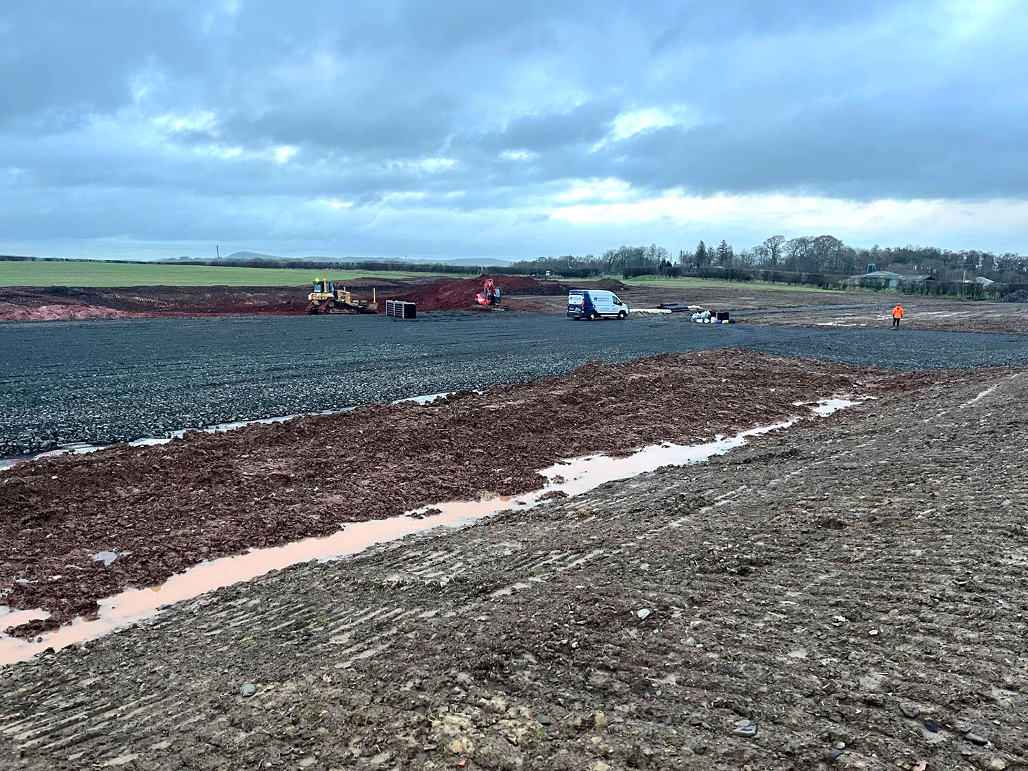 Preparation of site levels for new free range poultry building